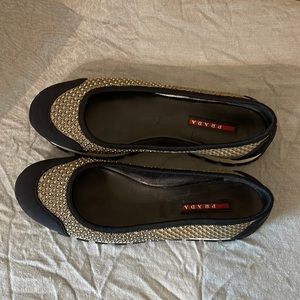 Prada Bee Running 2 ballerina sneaker. Like new. Desert color